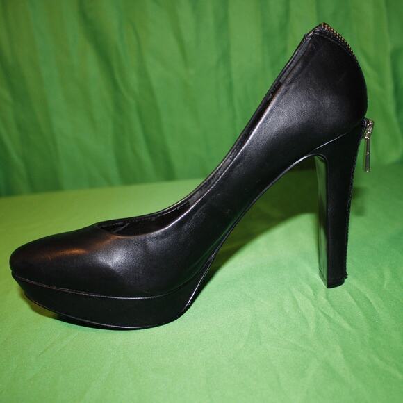 Vince Camuto Black Platform High Heel Gold Zip A2  Sz. 9 M - Picture 12 of 16